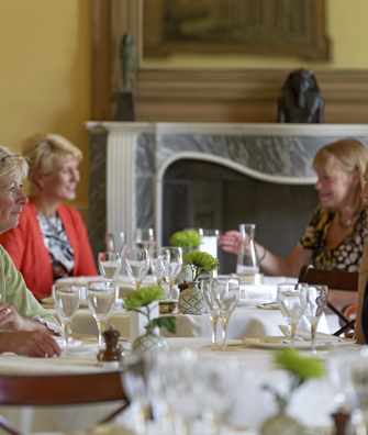 Luncheon in the Soane Dining Room restaurant at Hartwell House