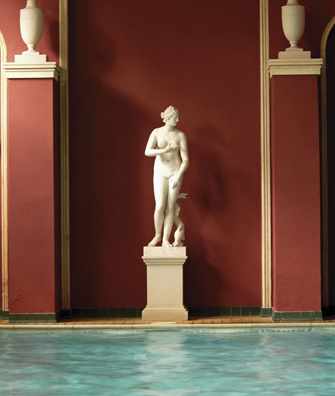 Swimming Pool with statue at Hartwell House and Spa 