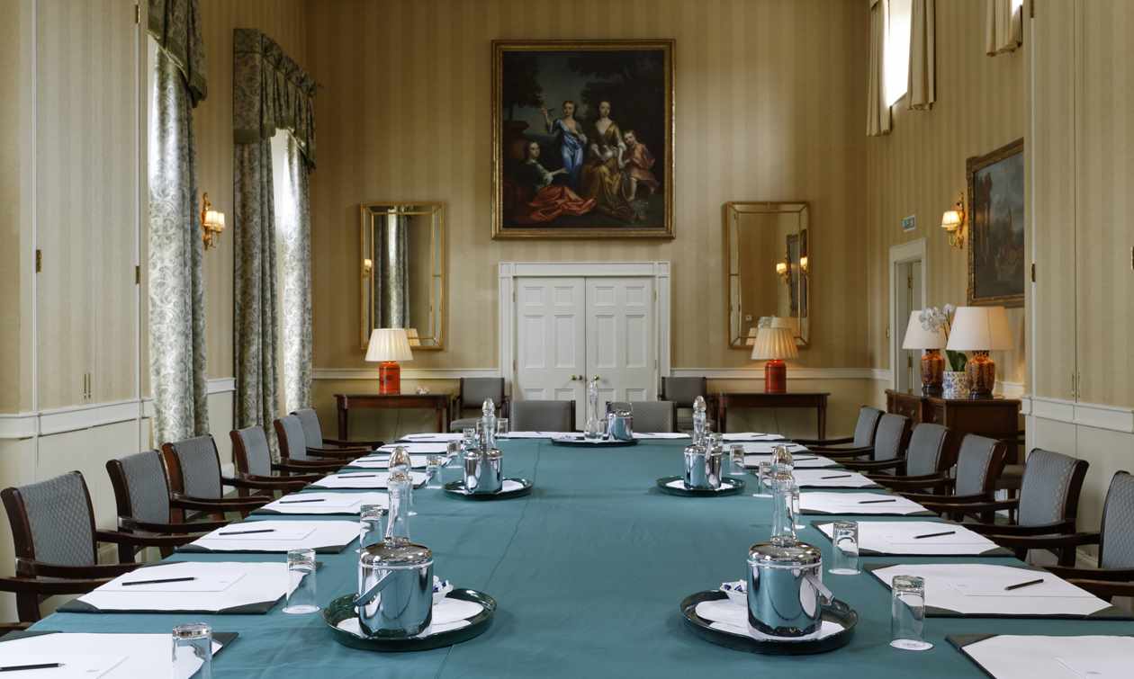 Meeting set up in James Gibbs at Hartwell House