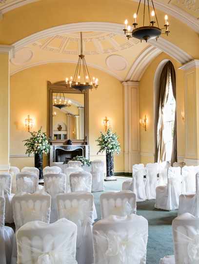 The Soane set up for wedding ceremony at Hartwell House The Soane set up for wedding ceremony at Hartwell House