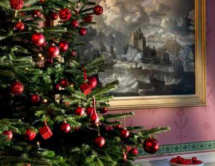 Christmas tree in rear hall at Hartwell House Christmas tree in rear hall at Hartwell House