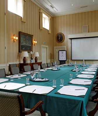 Board meeting layout in James Gibbs room at Hartwell House Board meeting layout in James Gibbs room at Hartwell House