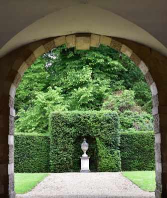 Hartwell Court arch through to garden courtyard Hartwell Court arch through to garden courtyard