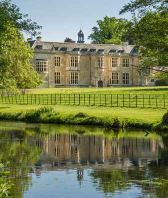 Entrance facade of Hartwell House viewed across the lake Entrance facade of Hartwell House viewed across the lake
