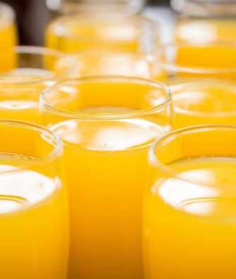 Morning orange juice at Hartwell House